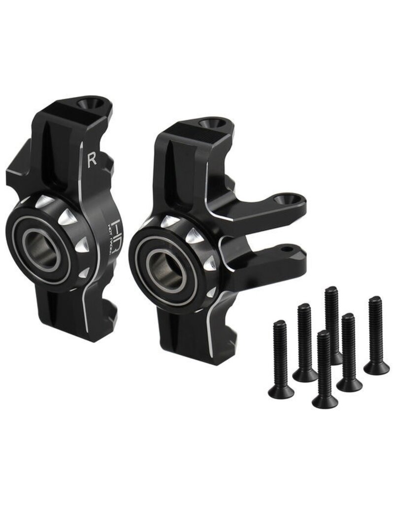 HOT RACING HRAAMN21M01 ALUMINUM STEERING KNUCKLES W/ OVERSIZED BALL BEARINGS FOR ARRMA MINI KRATON (2)