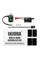 INJORA INJMBL32-NANO-INM24 AXIAL SCX30 MBL32-NANO ESC & 1621 GREEN VIPER BRUSHLESS COMBO
