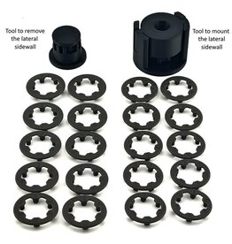 MARKA RACING PRODUCTS MRK-MZR-300 V1 MINI-Z SIDE WALL FLANGE SET - DARK GREY + 2TOOLS (22)