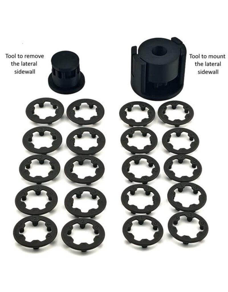 MARKA RACING PRODUCTS MRK-MZR-300 V1 MINI-Z SIDE WALL FLANGE SET - DARK GREY + 2TOOLS (22)