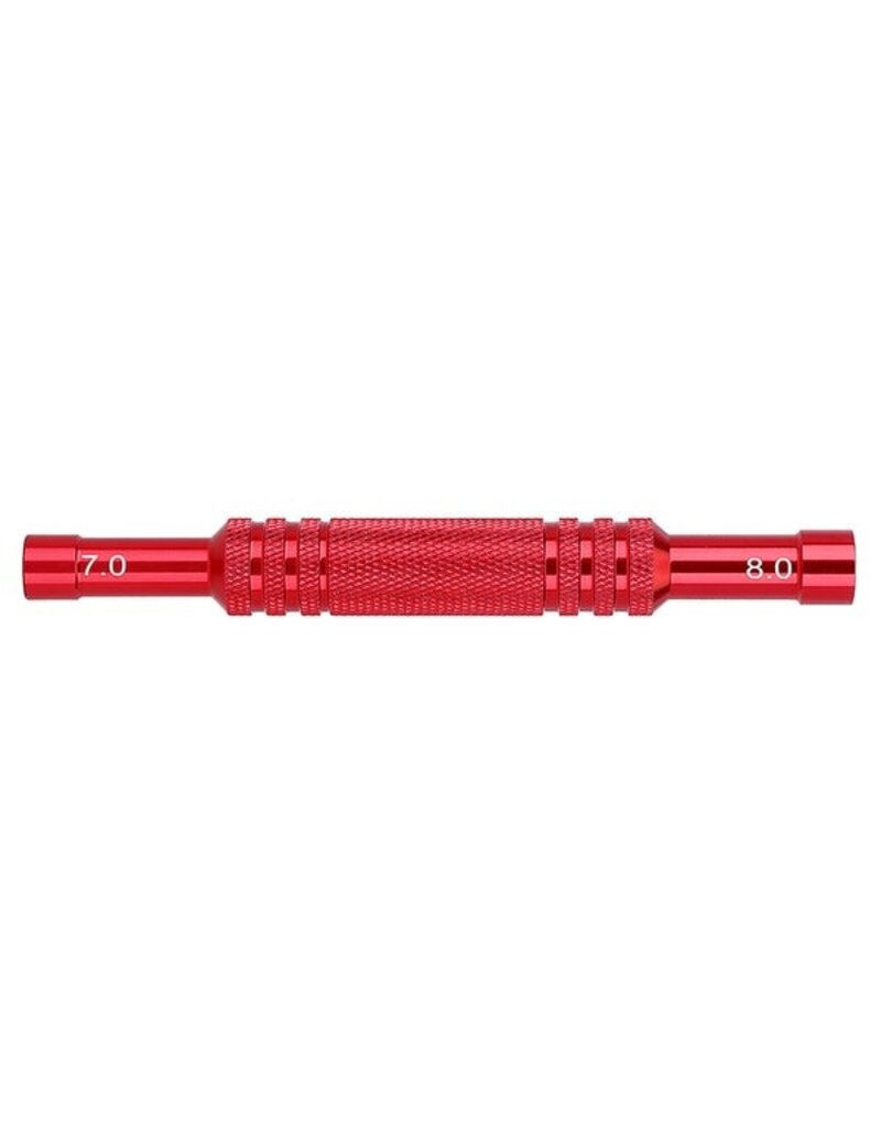 INJORA INJTOOL-LSD07 ALUMINUM THIN-WALLED WHEEL NUT WRENCHES SET (RED)
