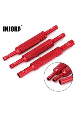 INJORA INJTOOL-LSD07 ALUMINUM THIN-WALLED WHEEL NUT WRENCHES SET (RED)