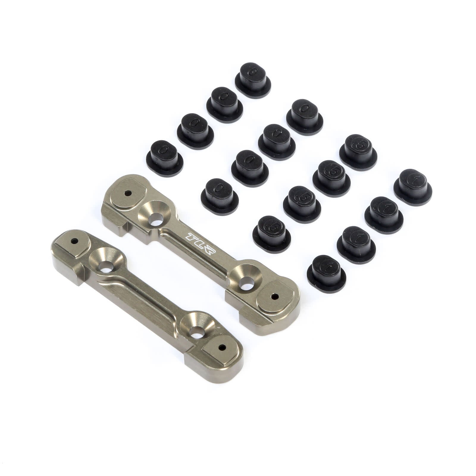 TLR244049 ADJUSTABLE FRONT HINGE PIN BRACE W/INSERTS: 8X