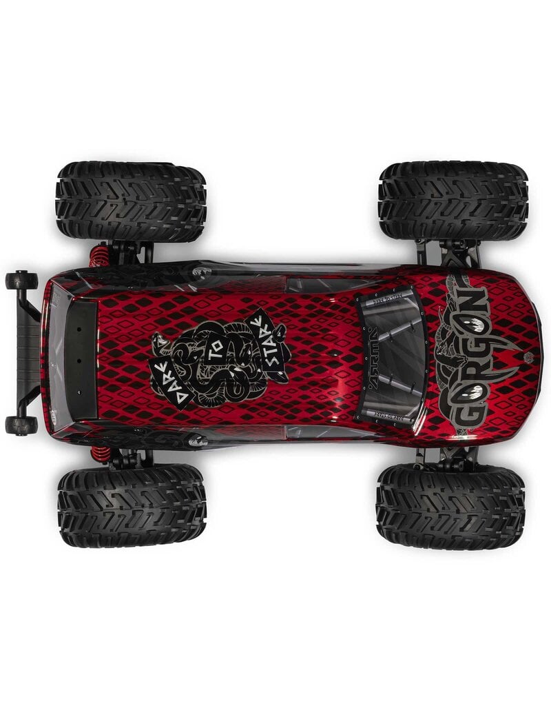 ARRMA ARA3530T2 1/10 GORGON 223S 2WD RTR BRUSHLESS MONSTER TRUCK: RED/BLACK