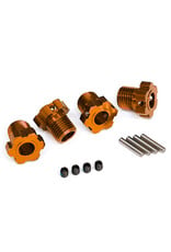 TRAXXAS TRA8654A WHEEL HUBS, SPLINED, 17MM (ORANGE-ANODIZED) (4)/ 4X5 GS (4)/ 3X14MM PIN (4)