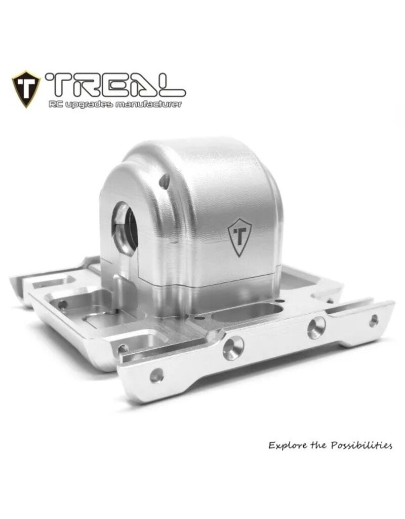 TREAL TRLX002V2Q1T5 LOSI LMT ALUMINUM GEARBOX HOUSING SET W/COVERS: SILVER