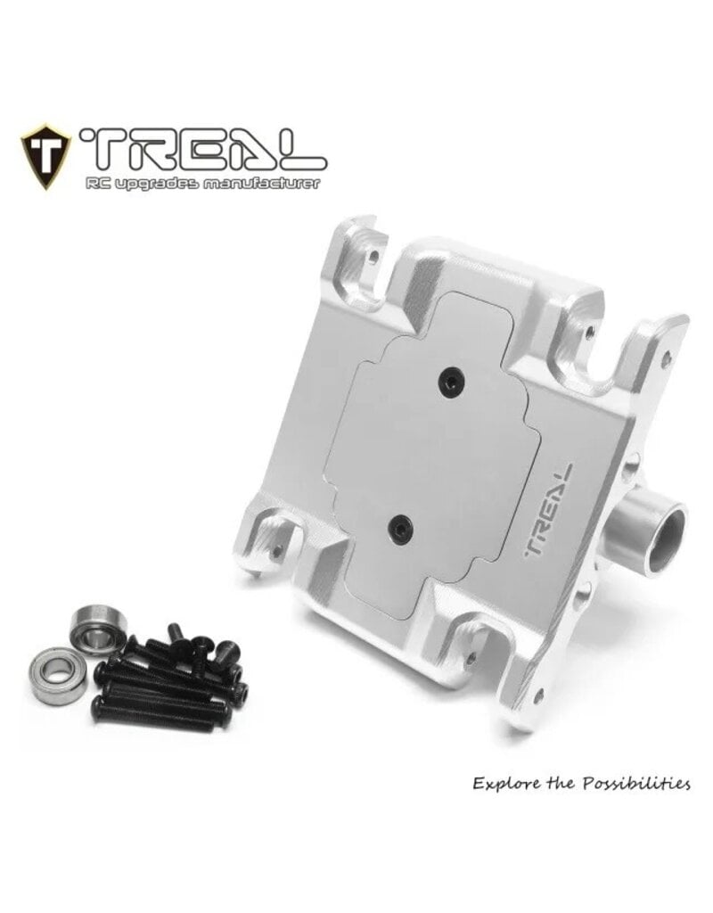 TREAL TRLX002V2Q1T5 LOSI LMT ALUMINUM GEARBOX HOUSING SET W/COVERS: SILVER