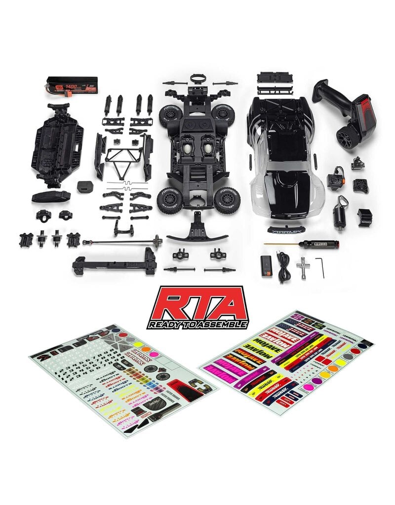 ARRMA ARA2104KT1 1/16 MOJAVE GROM 4X4 RTA KIT BRUSHED DESERT TRUCK (BATTERY & CHARGER INCLUDED), CLEAR/BLACK