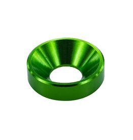 MT51826-GRN ANODIZED ALUMINUM COUNTERSUNK M3 WASHERS: GREEN (60)