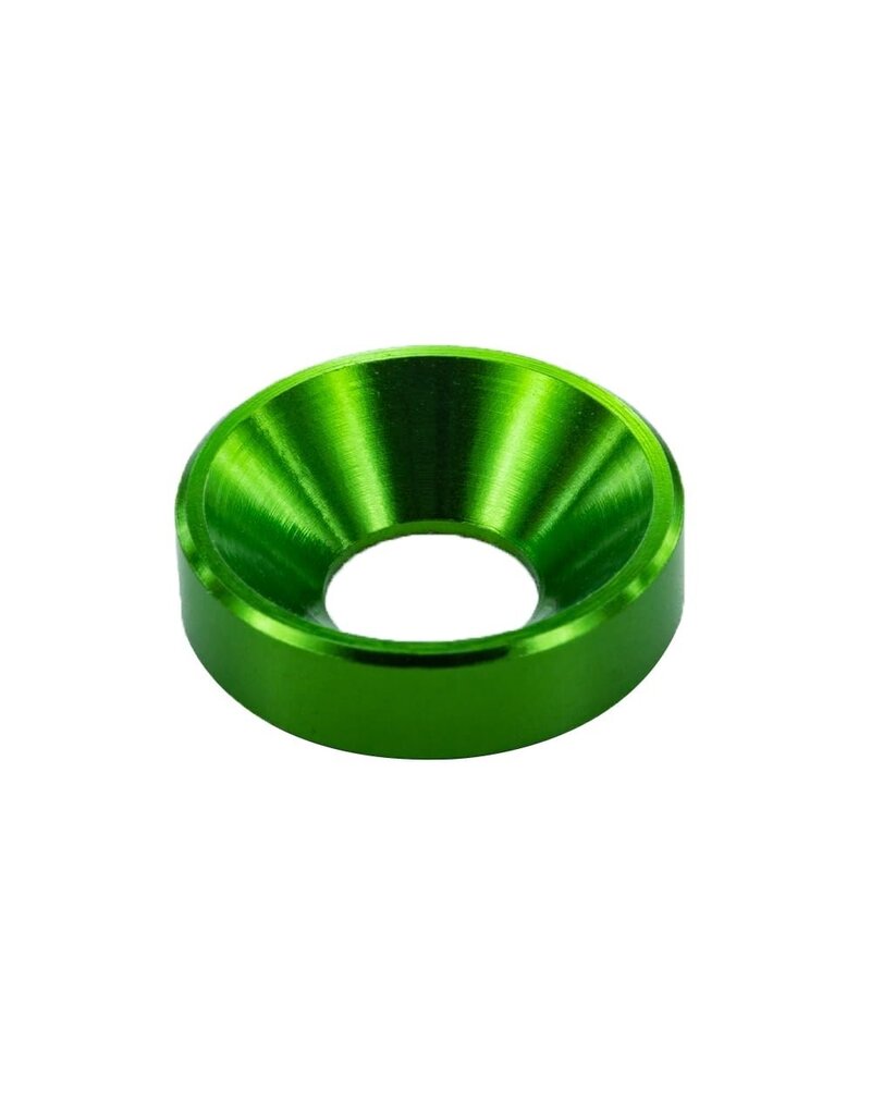 MT51826-GRN ANODIZED ALUMINUM COUNTERSUNK M3 WASHERS: GREEN (60)