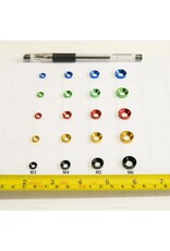 MT51826-BLK ANODIZED ALUMINUM COUNTERSUNK M3 WASHERS: BLACK (60)