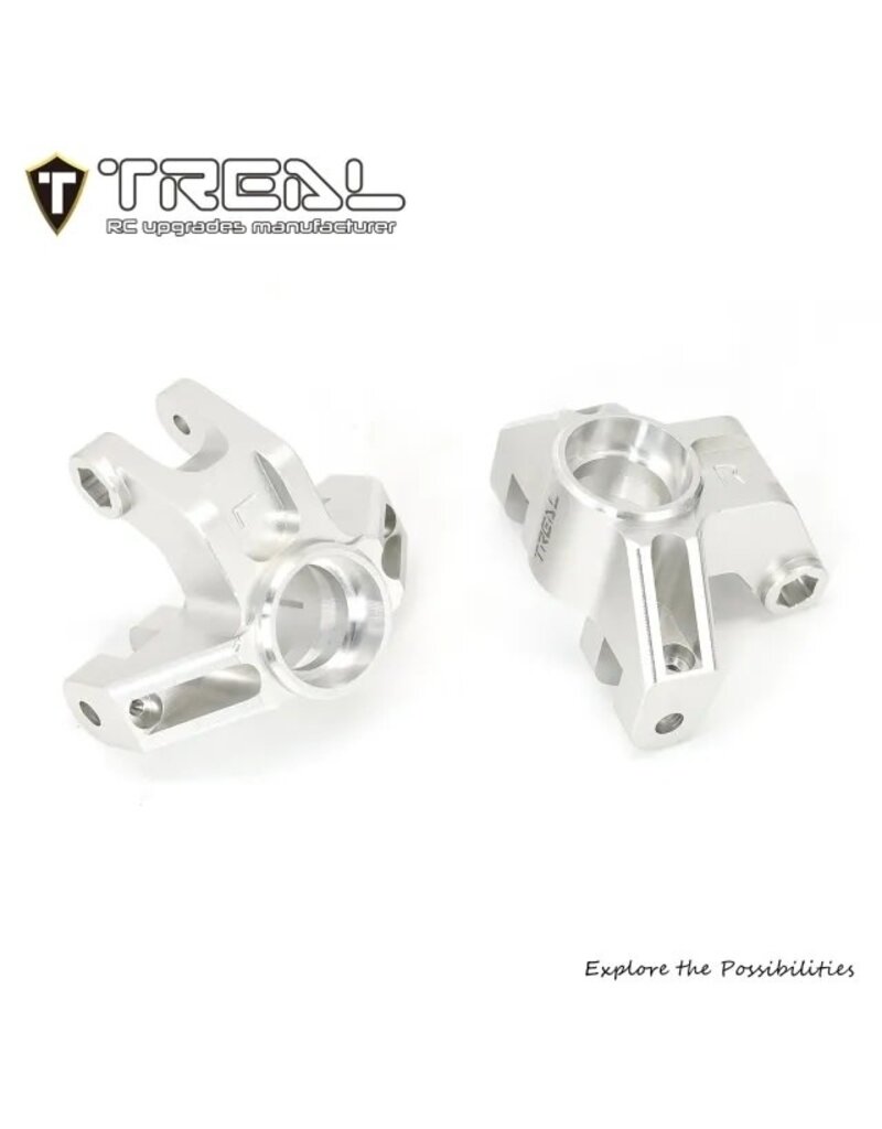 TREAL TRLX002SD4A4F LOSI LMT ALUMINUM FRONT STEERING KNUCKLE (SILVER) (2)