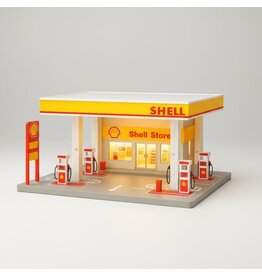 IMEX IMX2567 1/64 SCALE LIGHT-UP SHELL GAS STATION DIORAMA