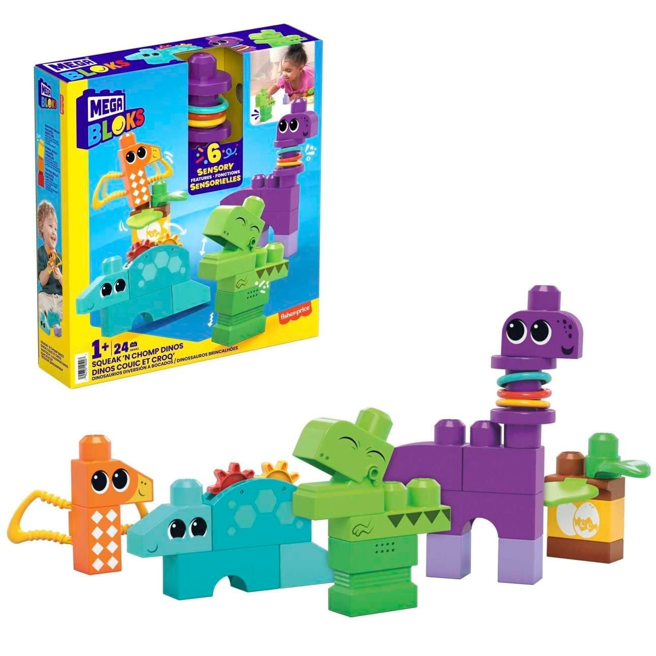 FP HKN43 MEGA BLOKS SQUEK 'N CHOMP DINOS