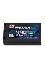 PROTEK RC PTK-5149-26 2S 60C LOW IR 1/28 HARD CASE LIPO (7.6V/440MAH) W/2MM BULLETS