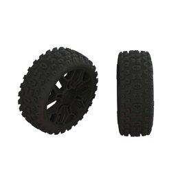 ARRMA AR550057 2HO TIRE SET GLUED BLACK (2)