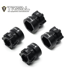 TREAL TRLB07GNDRWQL 2.6" MONSTER TRUCK WHEEL 17MM HEX ADAPTERS (BLACK) (4)