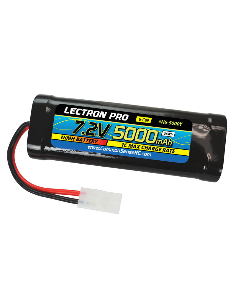 LECTRON PRO CSRC NIMH 7.2 5000 MAH 6 CELL FLAT PACK W/ TAMIYA PLUG