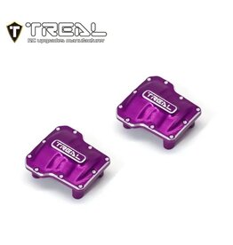 TREAL TRLX003KUW3DP ALUMINUM AXLE DIFFERENTIAL COVERS FOR TRAXXAS TRX-4M (PURPLE) (2)