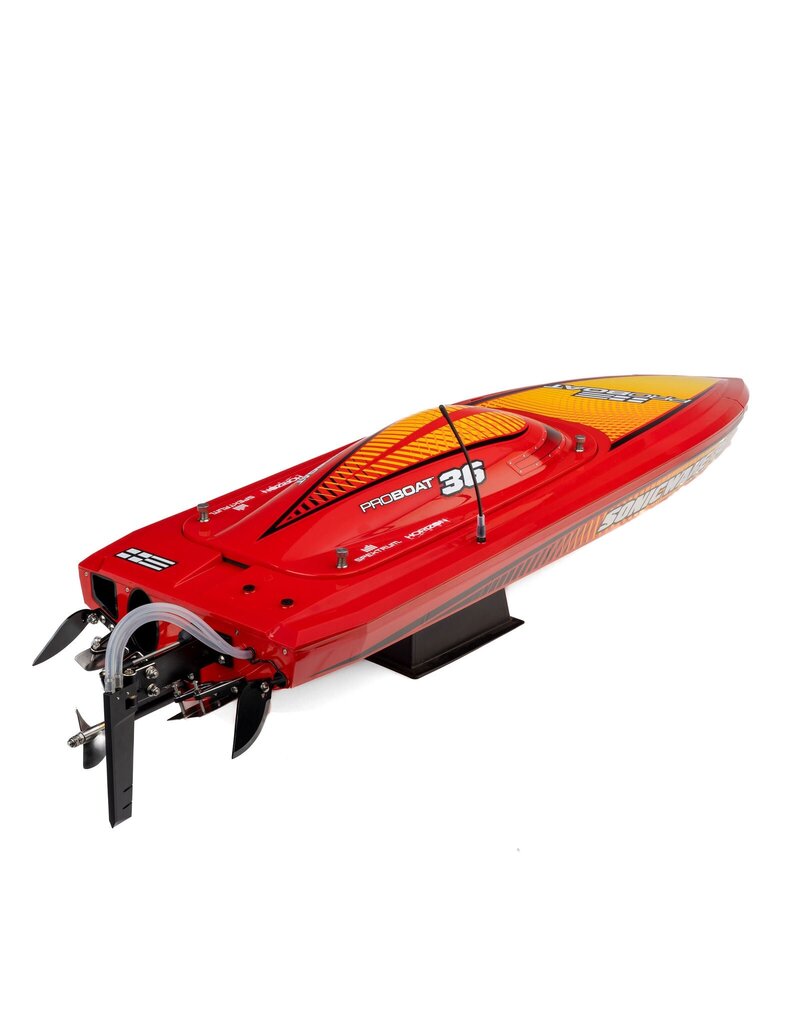 PROBOAT PRB-2171T2 SONICWAKE 36" V3, SELF-RIGHTING V-HULL BOAT RTR, RED HULL