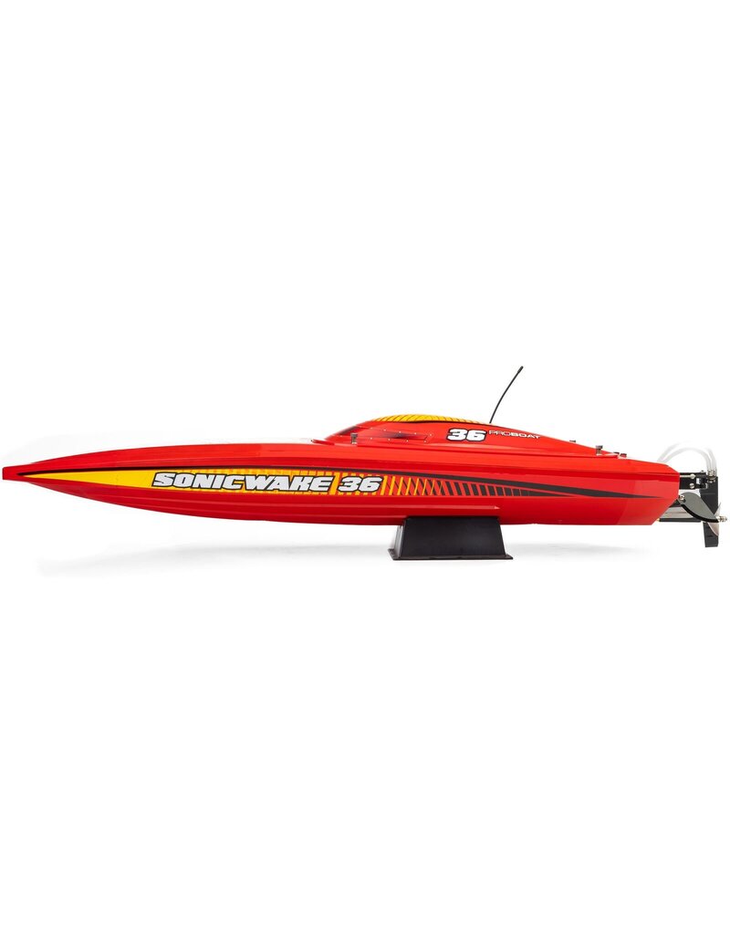 PROBOAT PRB-2171T2 SONICWAKE 36" V3, SELF-RIGHTING V-HULL BOAT RTR, RED HULL