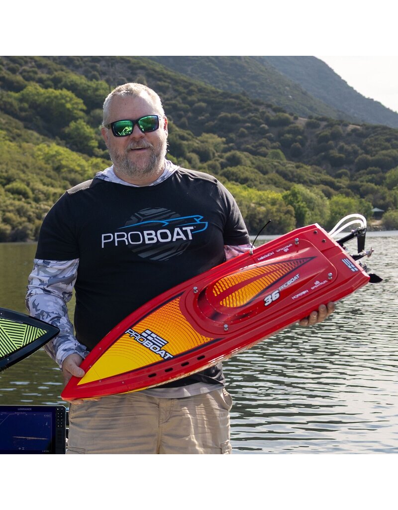 PROBOAT PRB-2171T2 SONICWAKE 36" V3, SELF-RIGHTING V-HULL BOAT RTR, RED HULL
