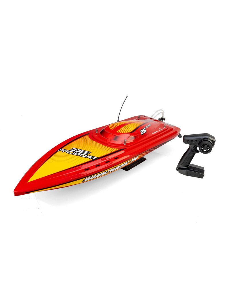 PROBOAT PRB-2171T2 SONICWAKE 36" V3, SELF-RIGHTING V-HULL BOAT RTR, RED HULL