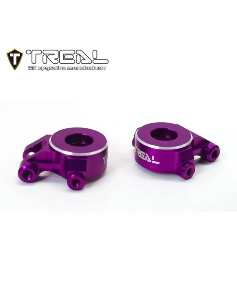 TREAL TRLX003KIKGPT ALUMINUM FRONT STEERING KNUCKLES FOR TRAXXAS TRX-4M (PURPLE) (2)