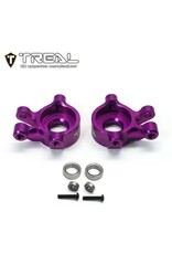 TREAL TRLX003KIKGPT ALUMINUM FRONT STEERING KNUCKLES FOR TRAXXAS TRX-4M (PURPLE) (2)