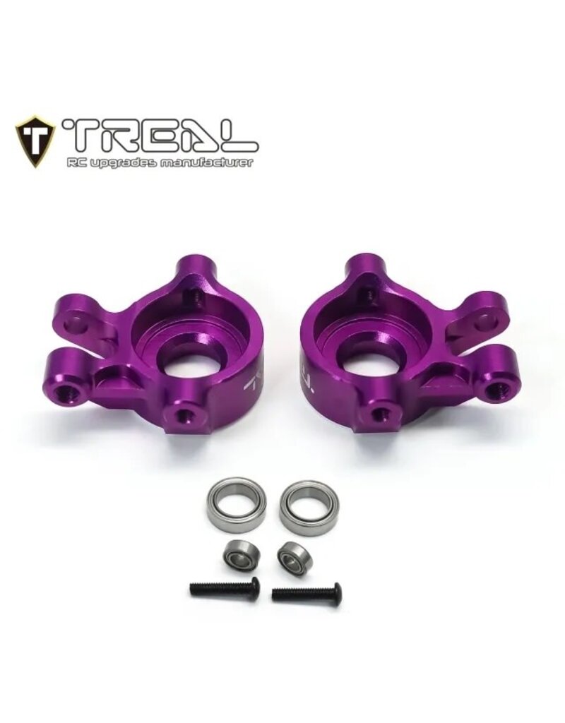 TREAL TRLX003KIKGPT ALUMINUM FRONT STEERING KNUCKLES FOR TRAXXAS TRX-4M (PURPLE) (2)