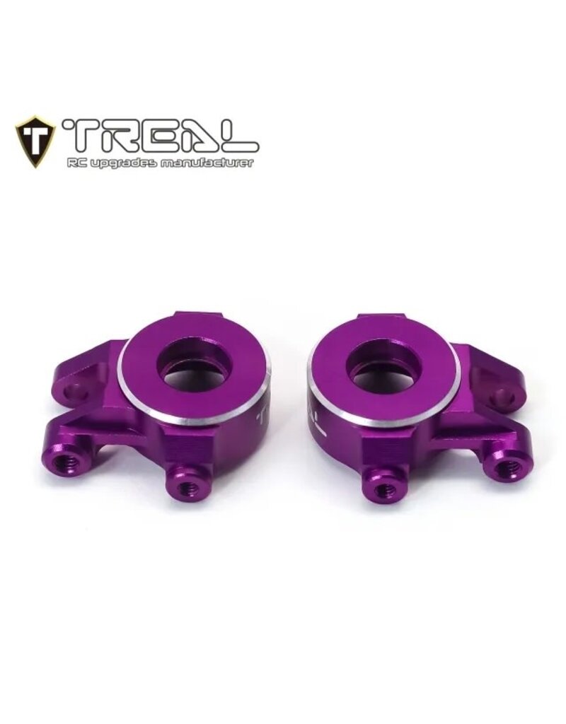 TREAL TRLX003KIKGPT ALUMINUM FRONT STEERING KNUCKLES FOR TRAXXAS TRX-4M (PURPLE) (2)