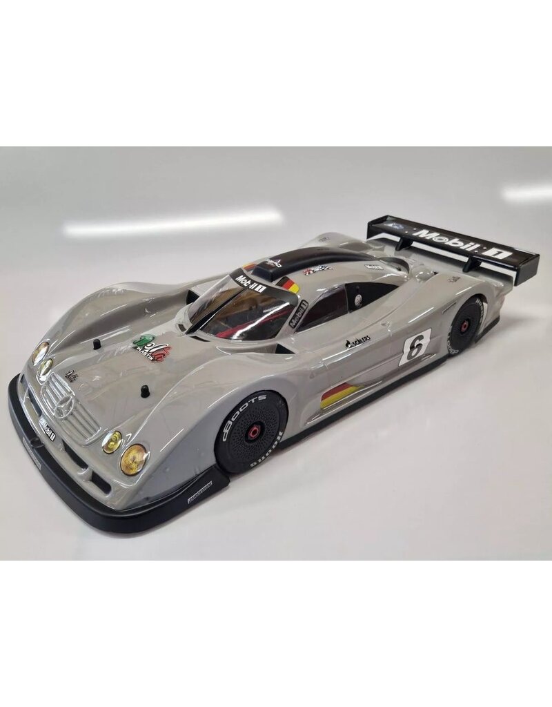 DELTA PLASTIK USA DP8524 MERCEDES CLR 1/7 CLEAR WITH WING DECALS AND MASK