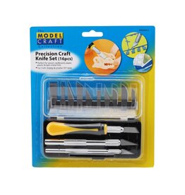 SHESTO LTD SKIPKN3305/S 16-PIECE PRECISION HOBBY KNIFE SET W/#1, #2 & #5 HANDLES