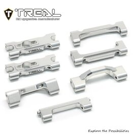 TREAL TRLX00449HEKX LOSI MINI LMT ALUMINUM CHASSIS CROSS BRACE SET (SILVER) (GRAVE DIGGER/SON-UVA DIGGER)