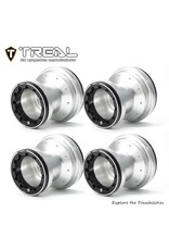 TREAL TRLX00445P7C9 LOSI MINI LMT 7075 ALUMINUM BEADLOCK WHEEL SET: SILVER/BLACK (4)