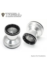 TREAL TRLX00445P7C9 LOSI MINI LMT 7075 ALUMINUM BEADLOCK WHEEL SET: SILVER/BLACK (4)
