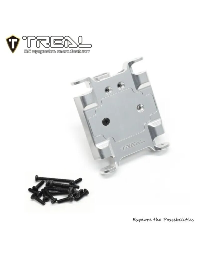 TREAL TRLX0043WQ69B LOSI MINI LMT ALUMINUM CENTER DIFFERENTIAL GEAR BOX HOUSING: SILVER