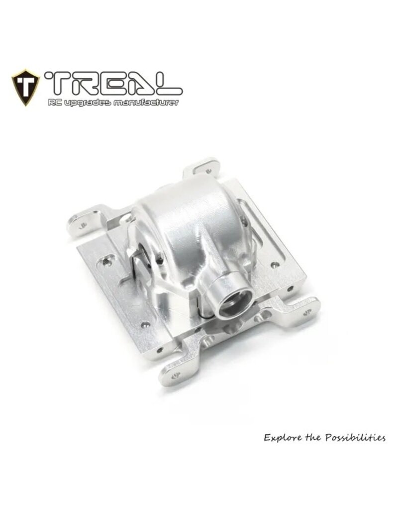 TREAL TRLX0043WQ69B LOSI MINI LMT ALUMINUM CENTER DIFFERENTIAL GEAR BOX HOUSING: SILVER
