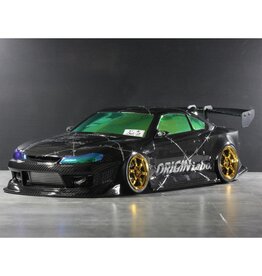 PANDORA RC PABFCB-195C 1/10 NISSAN SILVIA S15 ORIGIN LABO RAIJIN DRIFT BODY SET (THUNDER GOD) (CARBON FIBER DIPPED) (257-260MM)