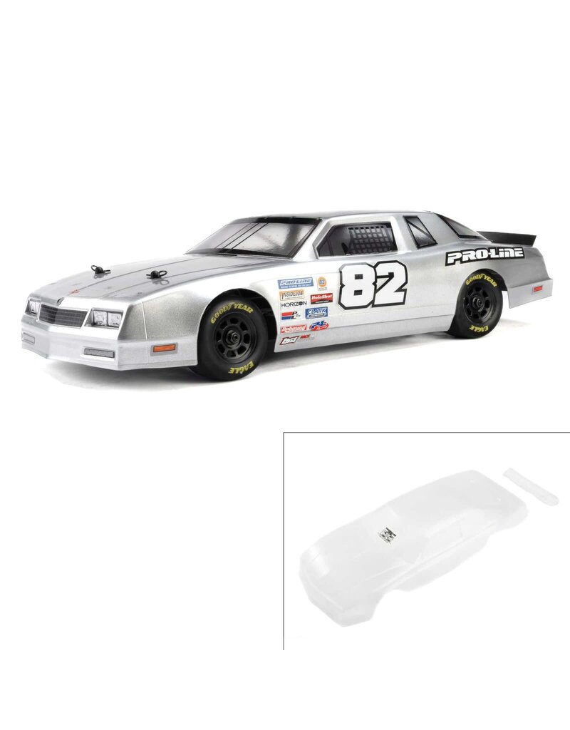 PROLINE RACING PRO370817 PRE-CUT 1986 CHEVY MONTE CARLO CLEAR BODY: LOSI NASCAR