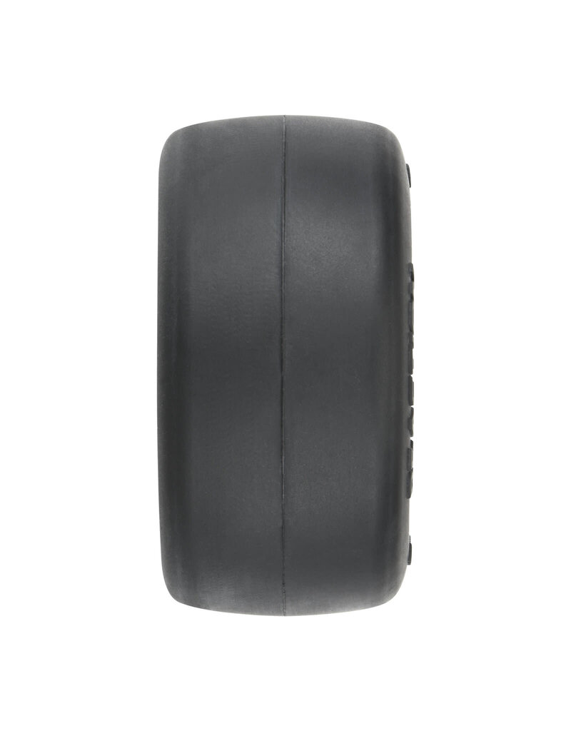PROLINE RACING PRO1021810 1/16 REACTION RR TIRES MTD 7MM BLK/SIL: MINI DRAG (2)
