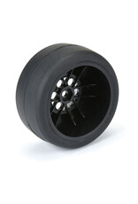 PROLINE RACING PRO1021810 1/16 REACTION RR TIRES MTD 7MM BLK/SIL: MINI DRAG (2)