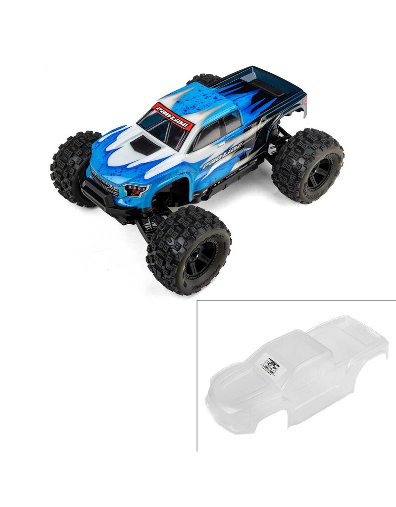 PROLINE RACING PRO368117 1/16 PRE-CUT BRUTE BODY CLEAR: TRAXXAS MINI MAXX