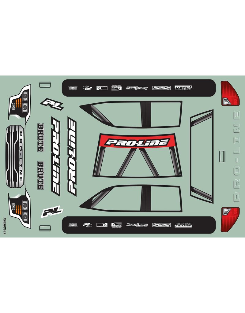 PROLINE RACING PRO368117 1/16 PRE-CUT BRUTE BODY CLEAR: TRAXXAS MINI MAXX