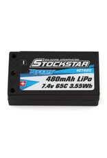 REEDY ASC27620 STOCKSTAR 2S 65C 1/28 HARD CASE LIPO (7.4V/480MAH) W/2MM BULLETS