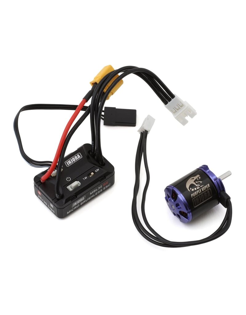 INJORA INJMBL32G2-INM19-4M MBL32 G2 WATERPROOF BRUSHLESS ESC & 1721 PURPLE VIPER MOTOR COMBO (TRX-4M/ASCENT-18)
