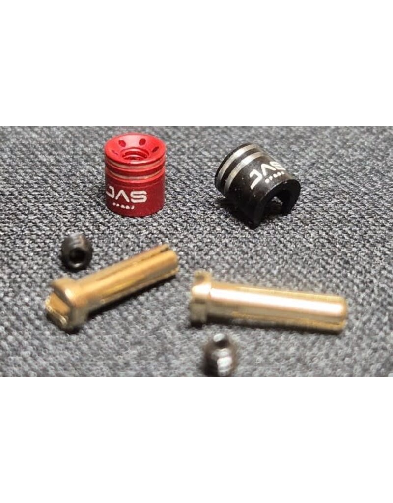 DAS SPEED DAS-0008 24K LOW PROFILE 2MM LIPO PLUGS W/ +/- TABS (1 PAIR)