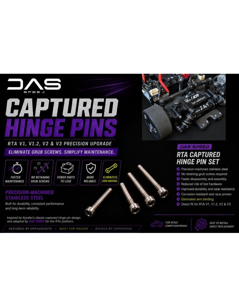 DAS SPEED DAS-V3-004 RTA CAPTURED HINGE PINS (4)