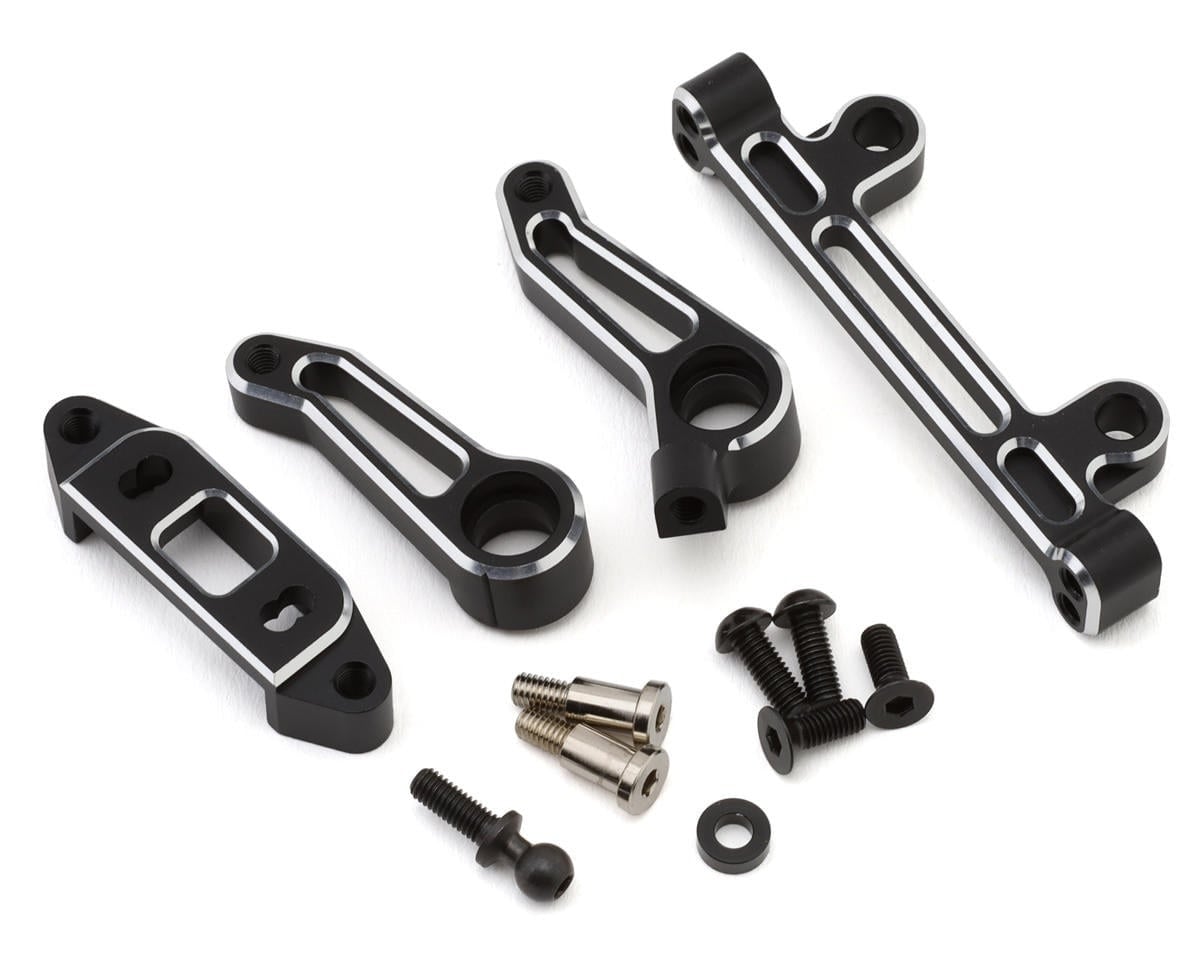 YOKRD-202A RD2.0 CHAMFERED ALUMINUM STEERING BELL CRANK ASSEMBLY (BLACK)