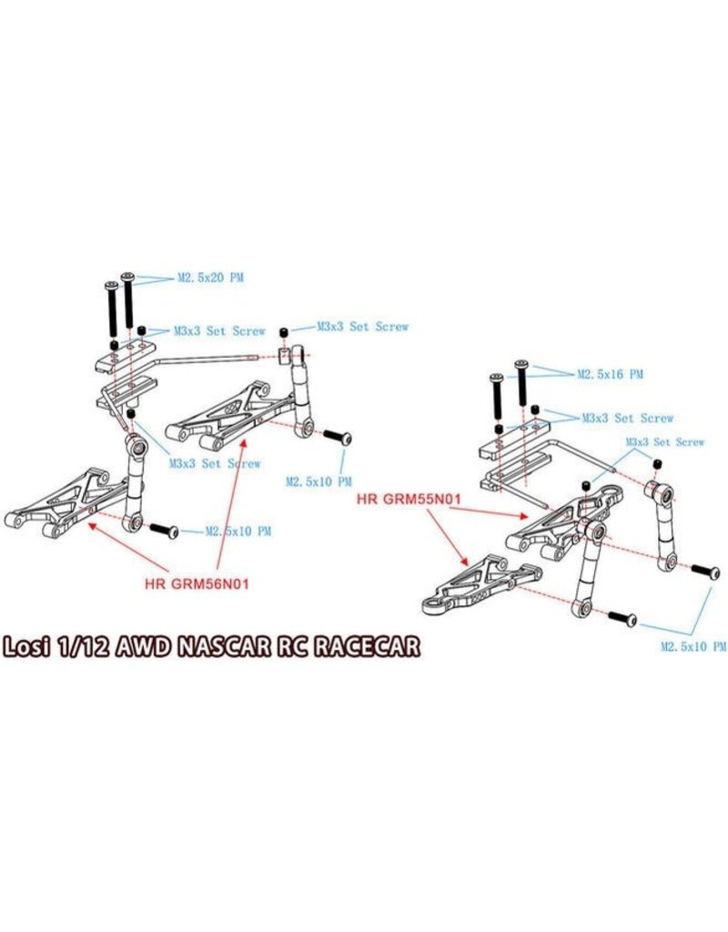 HOT RACING HRAGRM311TY01 ANTI-ROLL SWAY BAR SET GROM TYPHON NASCAR